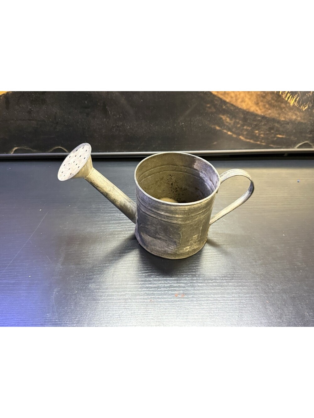 Vintage Galvanized Metal Watering Can Small Rustic Farmhouse Garden Decor